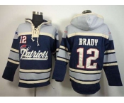 nike nfl jerseys new england patriots #12 brady blue-grey[pullover hooded sweatshirt]