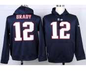 nike nfl jerseys new england patriots #12 tom brady blue[pullover hooded sweatshirt]