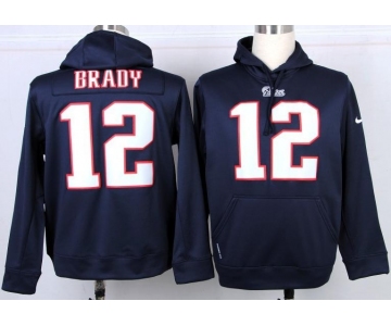 nike nfl jerseys new england patriots #12 tom brady blue[pullover hooded sweatshirt]