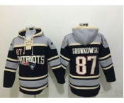 nike nfl jerseys new england patriots #87 gronkowski grey-black[pullover hooded sweatshirt]