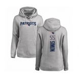 Football Women's New England Patriots #55 John Simon Ash Backer Pullover Hoodie