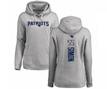 Football Women's New England Patriots #55 John Simon Ash Backer Pullover Hoodie