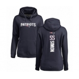 Football Women's New England Patriots #55 John Simon Navy Blue Backer Pullover Hoodie