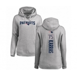 Football Women's New England Patriots #75 Ted Karras Ash Backer Pullover Hoodie