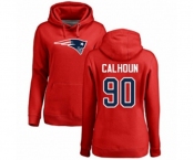 Football Women's New England Patriots #90 Shilique Calhoun Red Name & Number Logo Pullover Hoodie