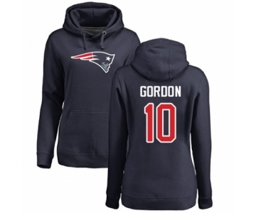 NFL Women's Nike New England Patriots #10 Josh Gordon Navy Blue Name & Number Logo Pullover Hoodie