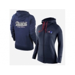 Women Nike New England Patriots Full-Zip Performance Hoodie Dark Blue