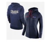 Women Nike New England Patriots Full-Zip Performance Hoodie Dark Blue