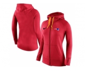 Women Nike New England Patriots Full-Zip Performance Hoodie Red