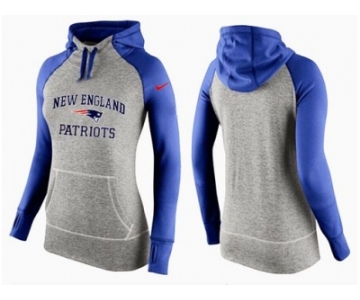 Women Nike New England Patriots Performance Hoodie Grey & Blue