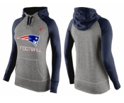 Women Nike New England Patriots Performance Hoodie Grey & Dark Blue_1