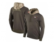 Youth New England Patriots Nike Olive Salute to Service Sideline Therma Pullover Hoodie