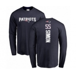 Football New England Patriots #55 John Simon Navy Blue Backer Long Sleeve T-Shirt