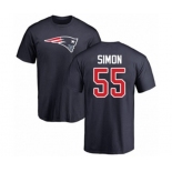 Football New England Patriots #55 John Simon Navy Blue Name & Number Logo T-Shirt