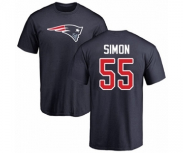 Football New England Patriots #55 John Simon Navy Blue Name & Number Logo T-Shirt