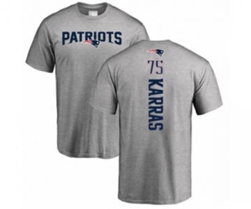 Football New England Patriots #75 Ted Karras Ash Backer T-Shirt