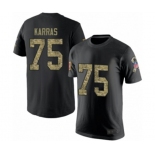 Football New England Patriots #75 Ted Karras Black Camo Salute to Service T-Shirt