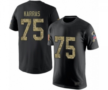 Football New England Patriots #75 Ted Karras Black Camo Salute to Service T-Shirt