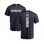 Football New England Patriots #75 Ted Karras Navy Blue Backer T-Shirt