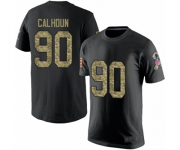 Football New England Patriots #90 Shilique Calhoun Black Camo Salute to Service T-Shirt