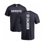 Football New England Patriots #90 Shilique Calhoun Navy Blue Backer T-Shirt