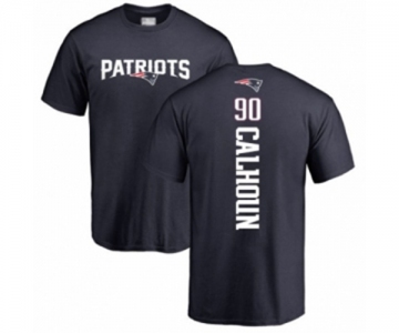 Football New England Patriots #90 Shilique Calhoun Navy Blue Backer T-Shirt