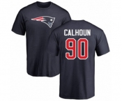 Football New England Patriots #90 Shilique Calhoun Navy Blue Name & Number Logo T-Shirt