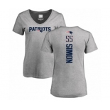 Football Women's New England Patriots #55 John Simon Ash Backer V-Neck T-Shirt