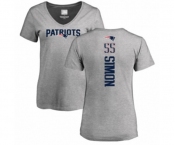 Football Women's New England Patriots #55 John Simon Ash Backer V-Neck T-Shirt