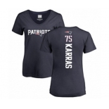 Football Women's New England Patriots #75 Ted Karras Navy Blue Backer T-Shirt