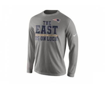 Men's New England Patriots Nike Charcoal 2015 AFC East Division Champions Long Sleeves T-Shirt