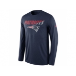 Men's New England Patriots Nike Navy Legend Staff Practice Long Sleeves Performance T-Shirt