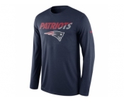 Men's New England Patriots Nike Navy Legend Staff Practice Long Sleeves Performance T-Shirt