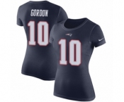 NFL Women's Nike New England Patriots #10 Josh Gordon Navy Blue Rush Pride Name & Number T-Shirt