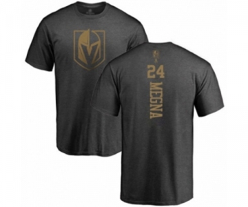 Hockey Vegas Golden Knights #24 Jaycob Megna Charcoal One Color Backer T-Shirt