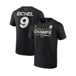 Men's Vegas Golden Knights #9 Jack Eichel Black 2023 Stanley Cup Champions Pro Name & Number T-Shirt