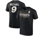 Men's Vegas Golden Knights #9 Jack Eichel Black 2023 Stanley Cup Champions Pro Name & Number T-Shirt