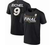 Men's Vegas Golden Knights #9 Jack Eichel Black 2023 Stanley Cup Final Authentic Pro Name & Number T-Shirt