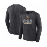 Men's Vegas Golden Knights Heather Charcoal 2023 Western Conference Champions Locker Room Long Sleeve T-Shirt