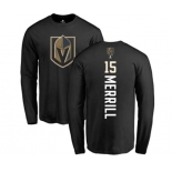 NHL Adidas Vegas Golden Knights #15 Jon Merrill Black Backer Long Sleeve T-Shirt