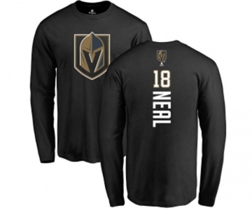 NHL Adidas Vegas Golden Knights #18 James Neal Black Backer Long Sleeve T-Shirt