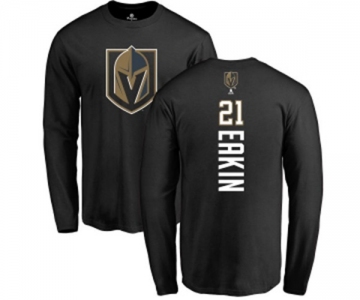 NHL Adidas Vegas Golden Knights #21 Cody Eakin Black Backer Long Sleeve T-Shirt