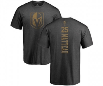 NHL Adidas Vegas Golden Knights #25 Stefan Matteau Charcoal One Color Backer T-Shirt