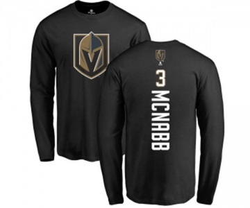 NHL Adidas Vegas Golden Knights #3 Brayden McNabb Black Backer Long Sleeve T-Shirt