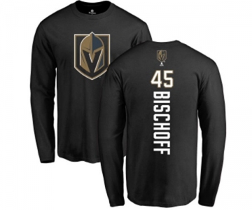 NHL Adidas Vegas Golden Knights #45 Jake Bischoff Black Backer Long Sleeve T-Shirt