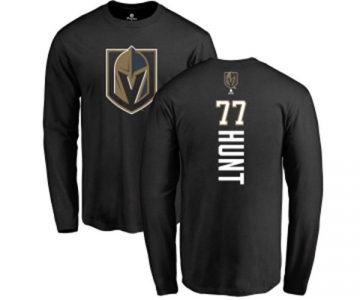 NHL Adidas Vegas Golden Knights #77 Brad Hunt Black Backer Long Sleeve T-Shirt