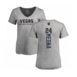 Hockey Women's Vegas Golden Knights #24 Jaycob Megna Gray Backer Slim Fit V-Neck T-Shirt