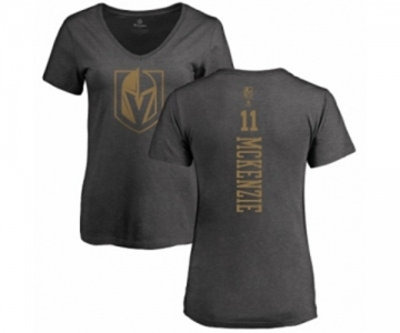 NHL Women Adidas Vegas Golden Knights #11 Curtis McKenzie Charcoal One Color Backer T-Shirt