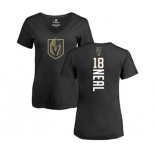 NHL Women Adidas Vegas Golden Knights #18 James Neal Black Backer Slim Fit V-Neck T-Shirt