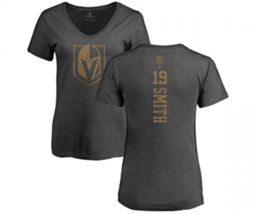 NHL Women Adidas Vegas Golden Knights #19 Reilly Smith Charcoal One Color Backer T-Shirt